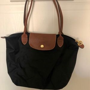 Longchamp Small Le Pliage Shoulder Tote in black